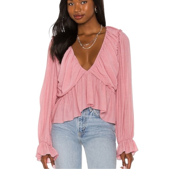 Free People NWT Daia Blouse Mountain Flower Medium Romantic Feminine - Picture 5 of 14